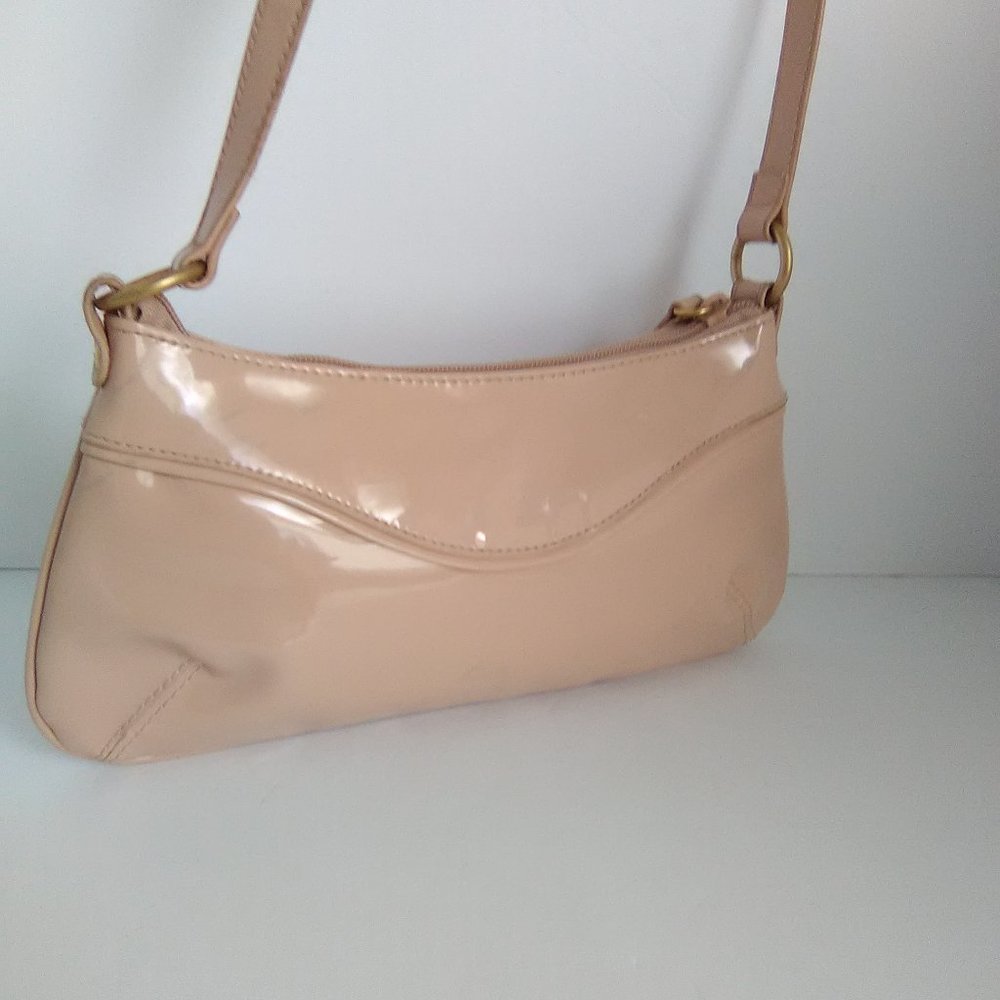 Nude Patent Shoulder Bag